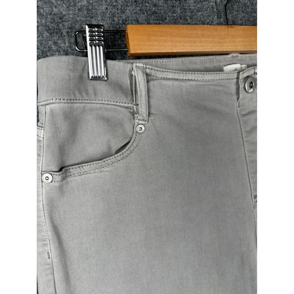 J.Jill Womens High Rise Cropped Pull On Jeans 14P Grey Stretch Denim Capri Pants